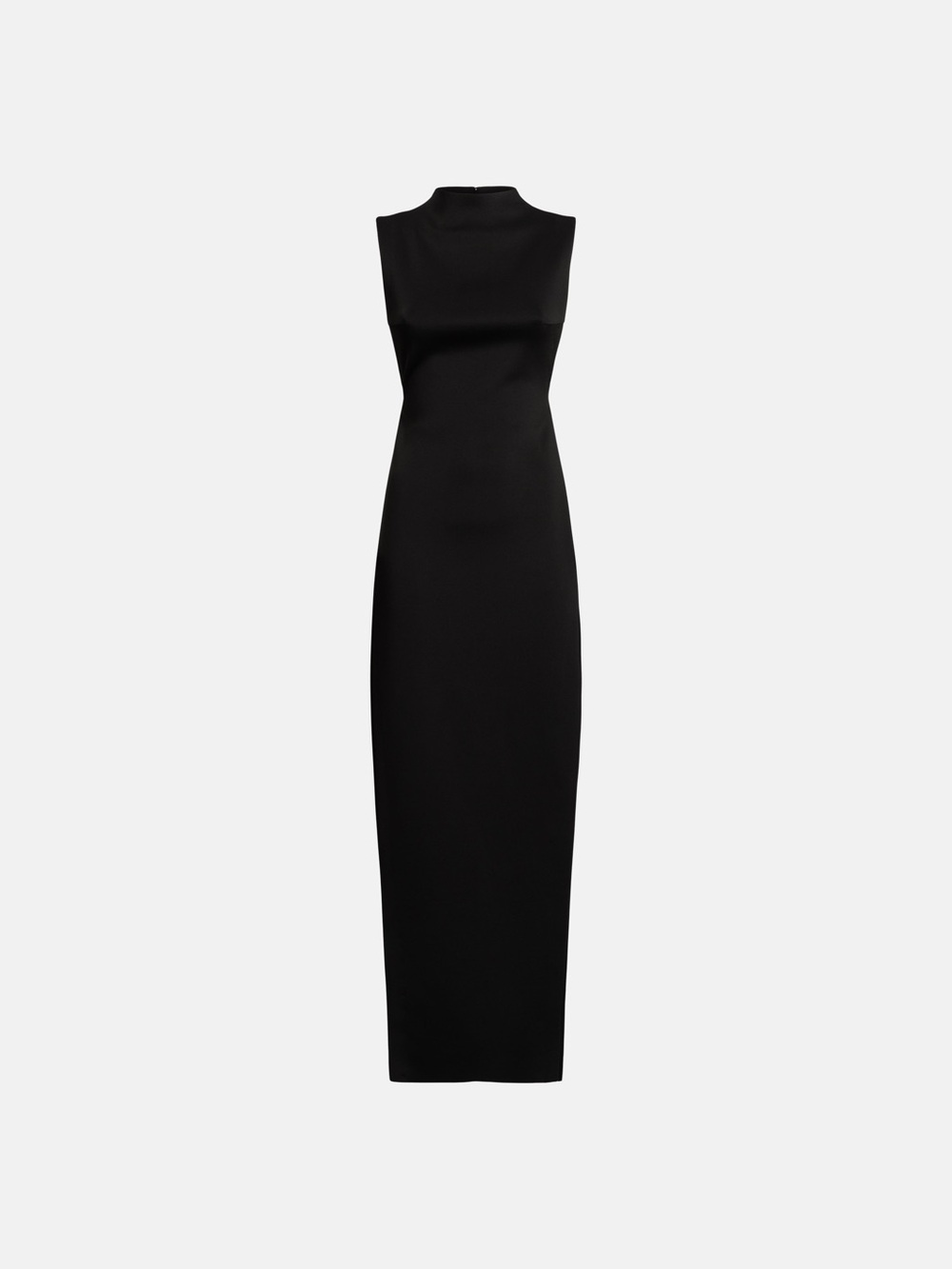 Milio Milano Sleek Black High-Neck Maxi Dress